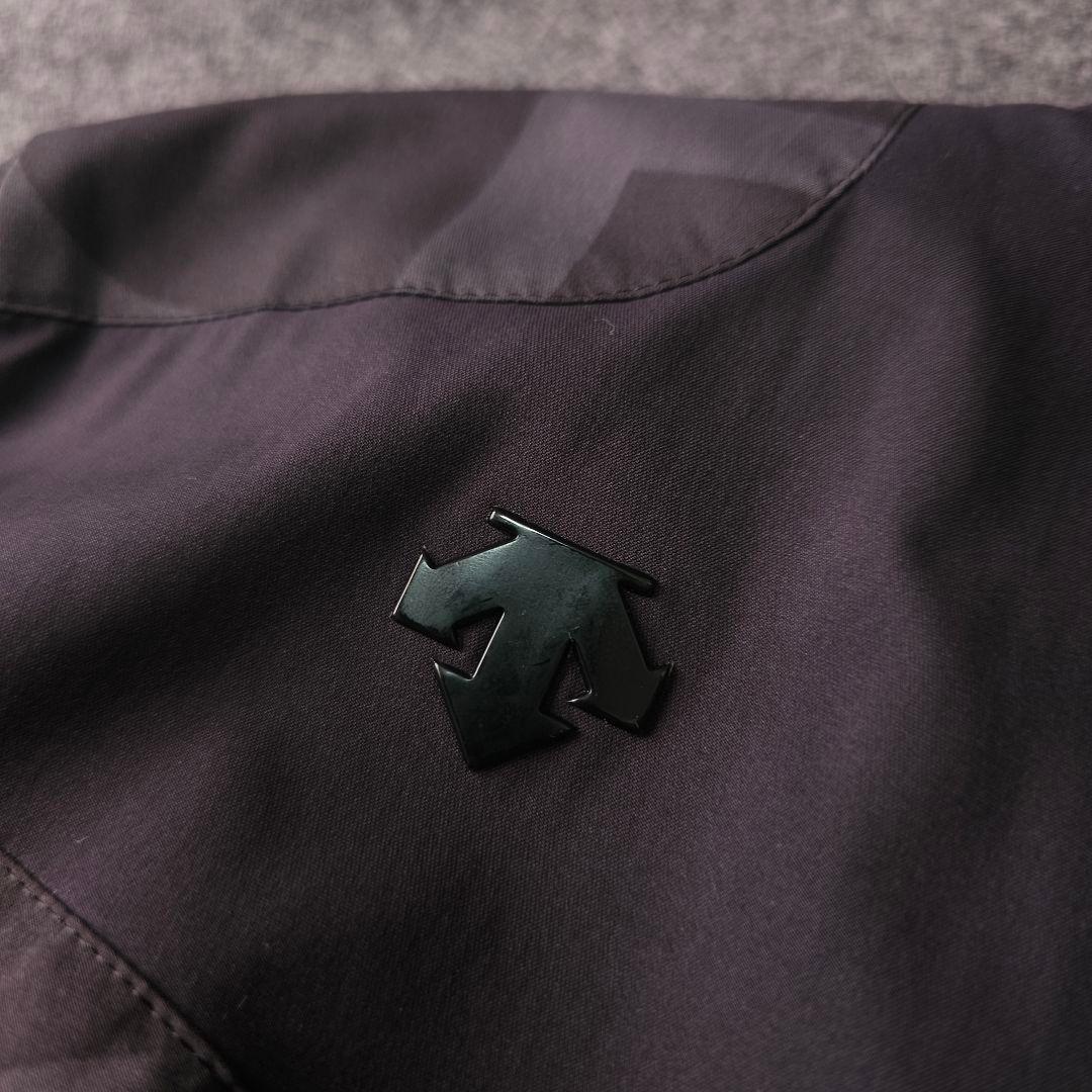 デサントゴルフ L 黒 総柄 ストレッチ ナイロン ジップブルゾンジャケット