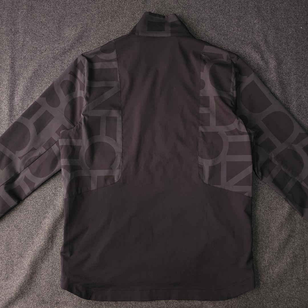 デサントゴルフ L 黒 総柄 ストレッチ ナイロン ジップブルゾンジャケット