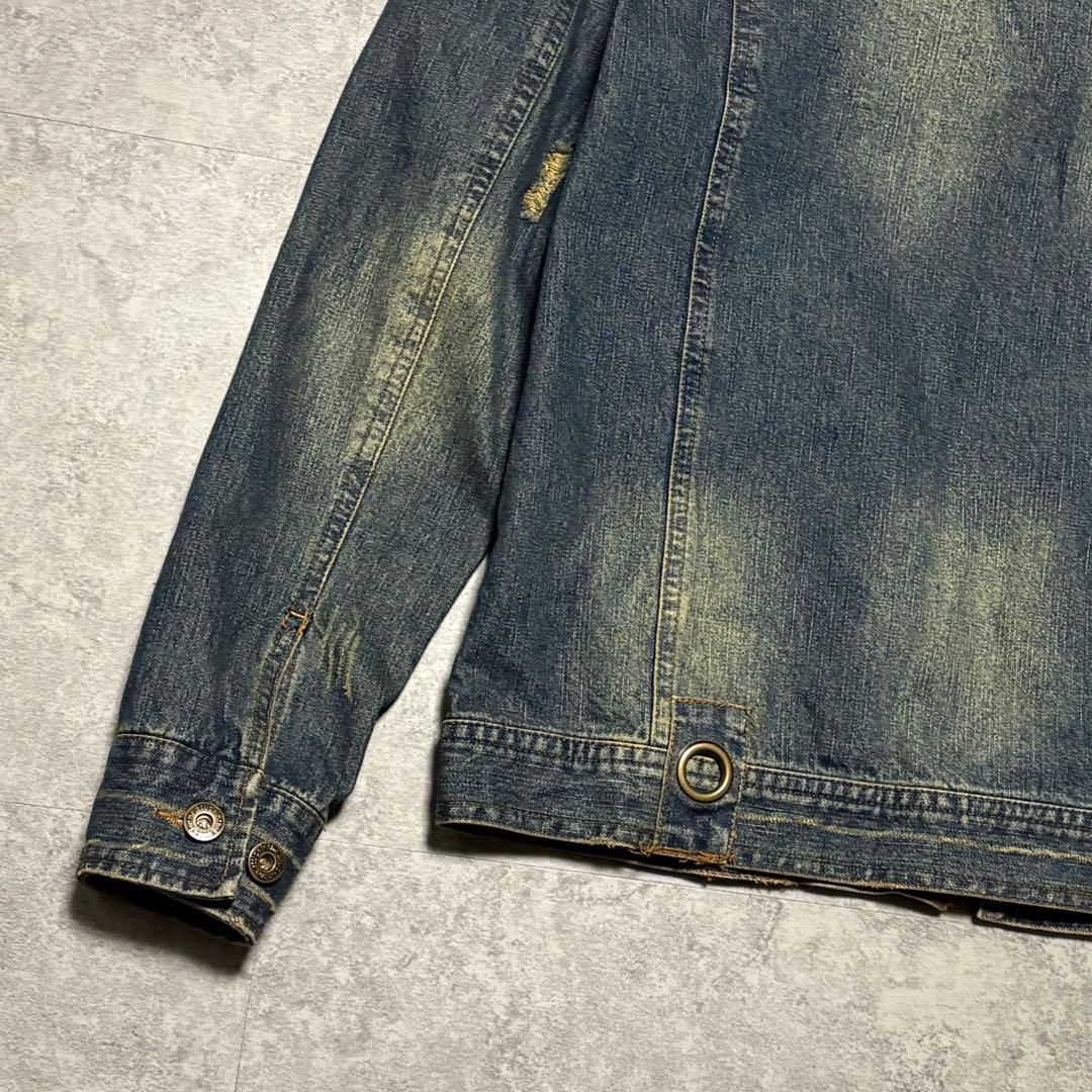 archive デニムジャケット　L グランジ　ダメージ加工　お兄系　トレンド