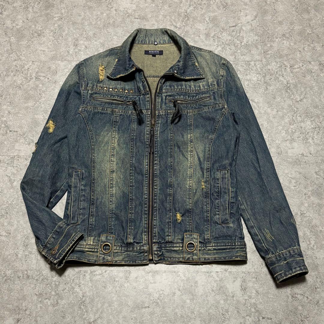 archive デニムジャケット　L グランジ　ダメージ加工　お兄系　トレンド