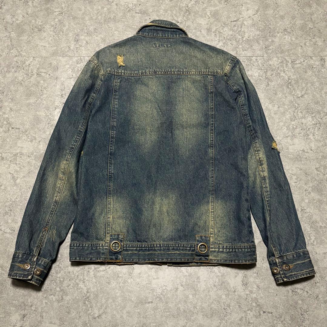 archive デニムジャケット　L グランジ　ダメージ加工　お兄系　トレンド
