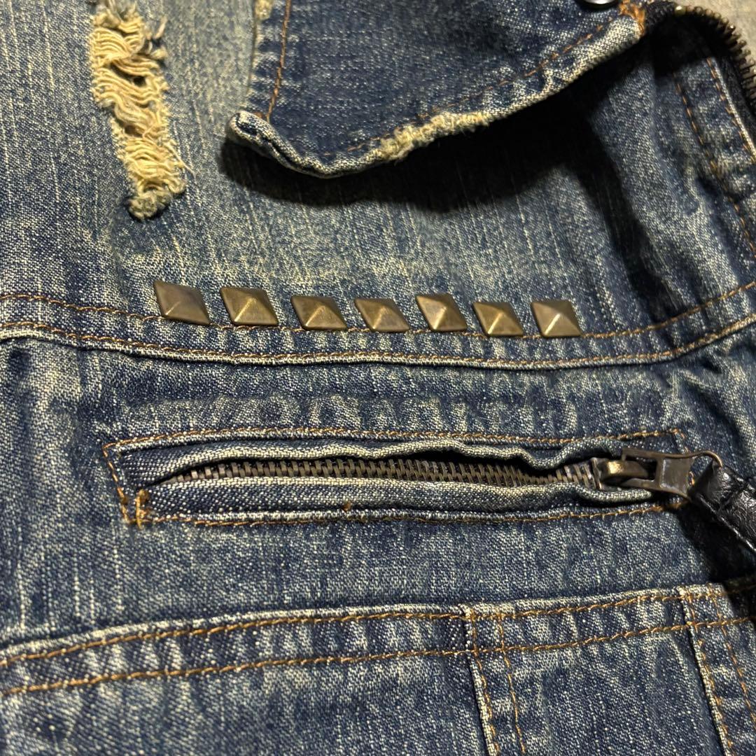 archive デニムジャケット　L グランジ　ダメージ加工　お兄系　トレンド