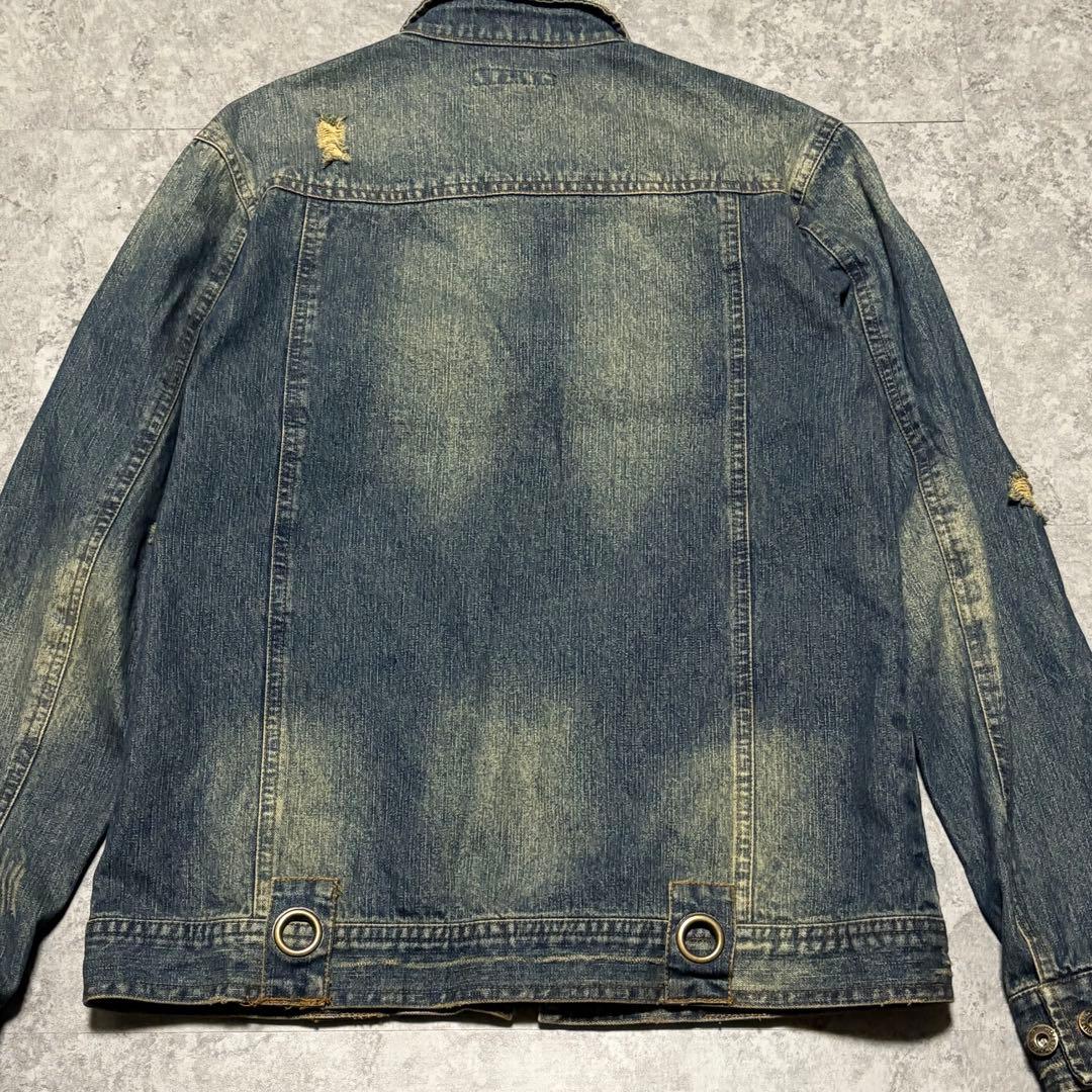 archive デニムジャケット　L グランジ　ダメージ加工　お兄系　トレンド