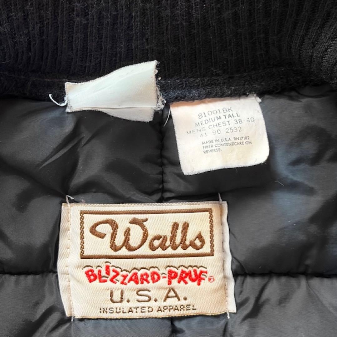 90s USA製 Walls ウォールズ キルティング ベスト ブラック