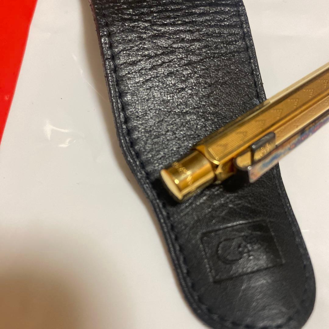 カランダッシュ　ボールペン　専用レザーケース　エクリドール　シェブロン　ゴールド