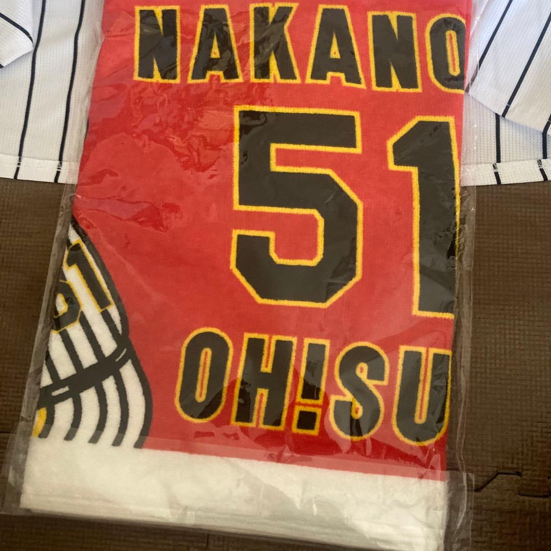 ⭐︎阪神タイガース　中野拓夢　ユニフォーム　おっ！サン×中野選手　コラボ　タオル
