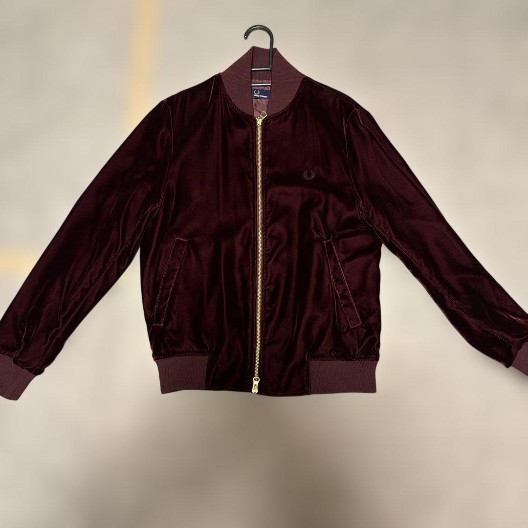 FRED PERRY ベロア トラックジャケット ボルドー
