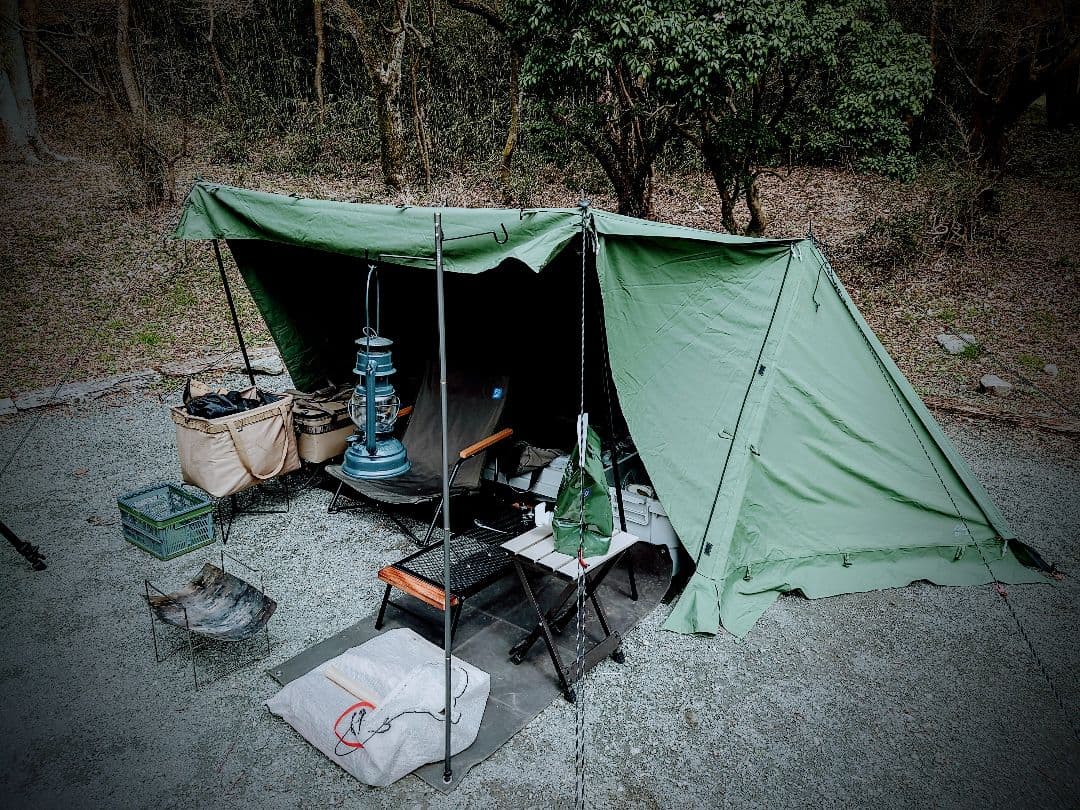 8tail パップテント グリーン 二股ポール付き