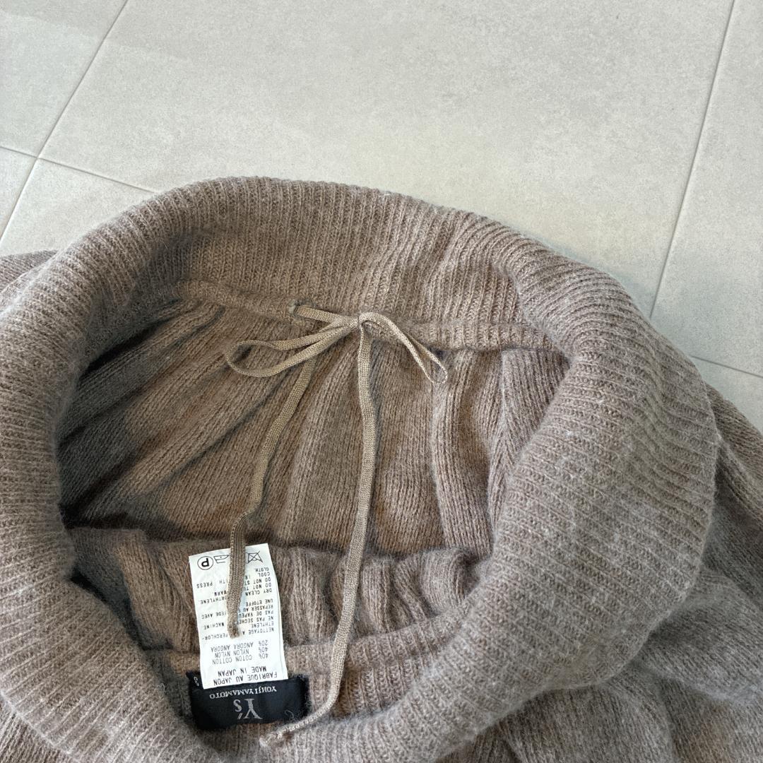 希少✨Y's ヨウジヤマモト♡アンゴラ混 変形 ニットポンチョ フレア ギャザー