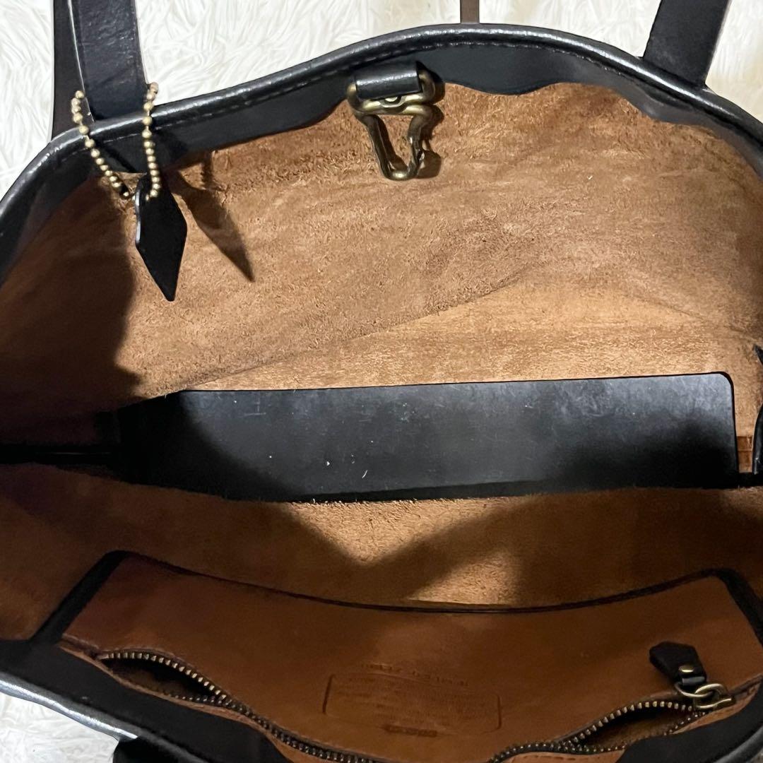 COACH コーチ　トートバッグ 肩掛け A4可 大容量 オールレザー