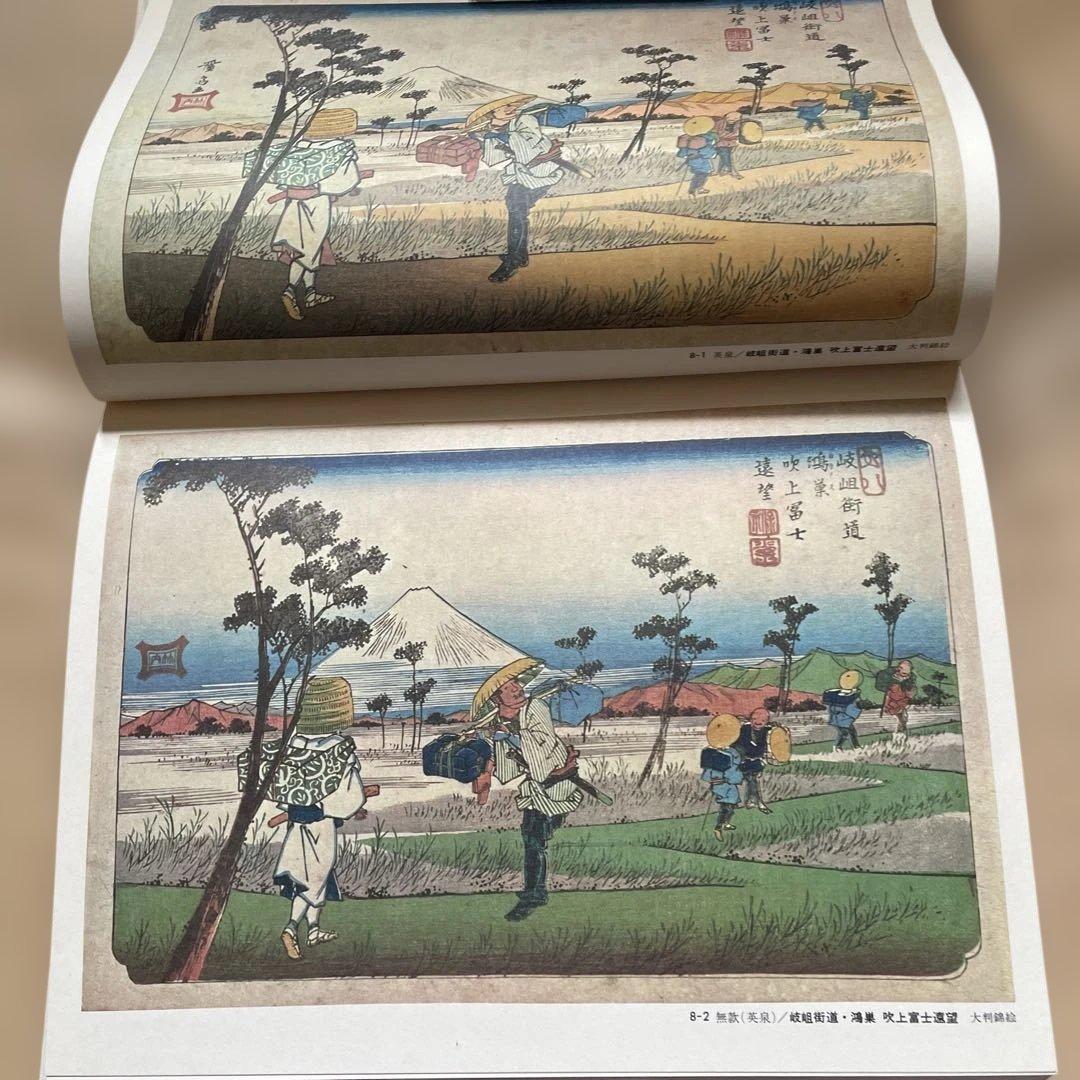 東海道五拾三次、木曽街道六十九次、富嶽三十六景の3冊。集英社の浮世絵大系シリーズ