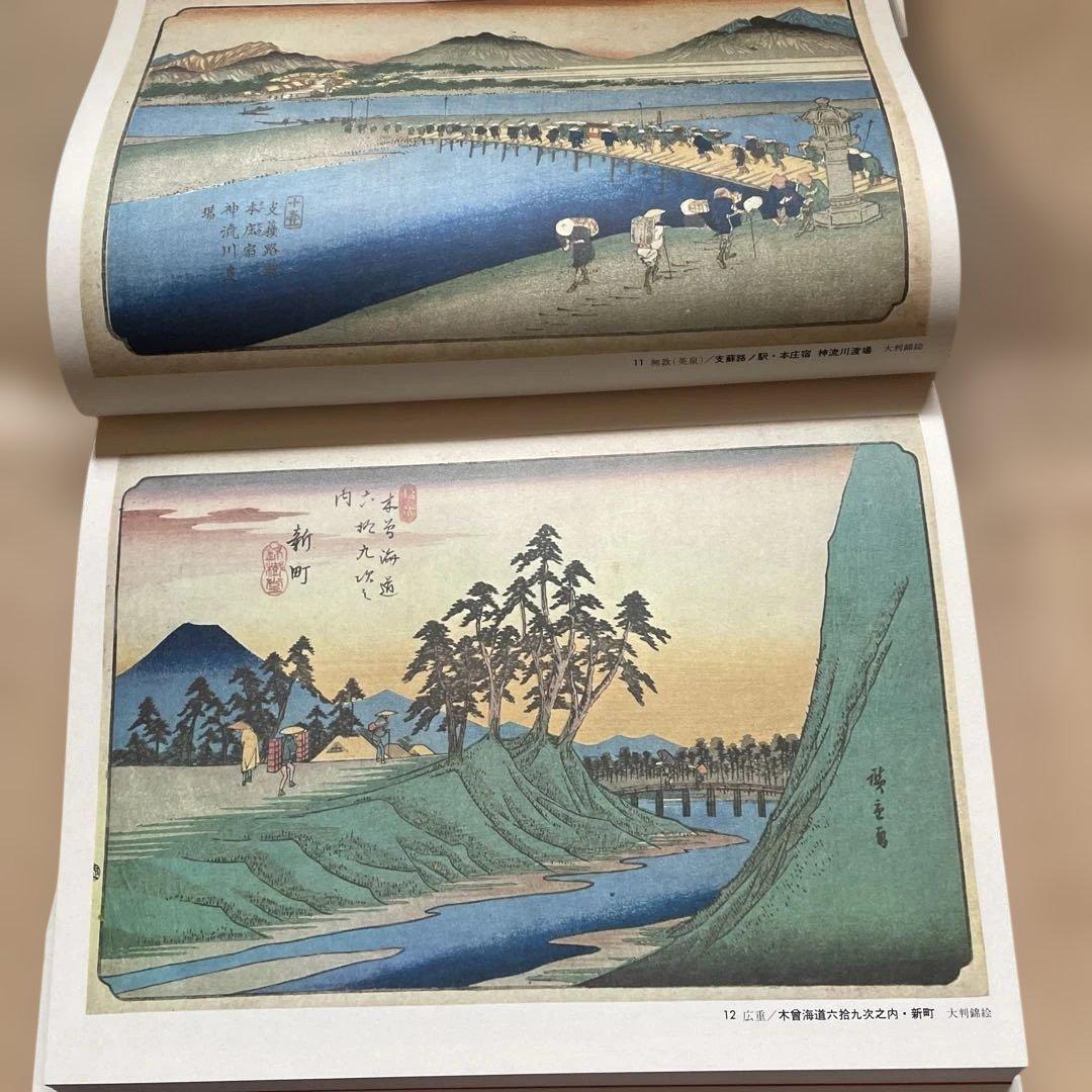 東海道五拾三次、木曽街道六十九次、富嶽三十六景の3冊。集英社の浮世絵大系シリーズ