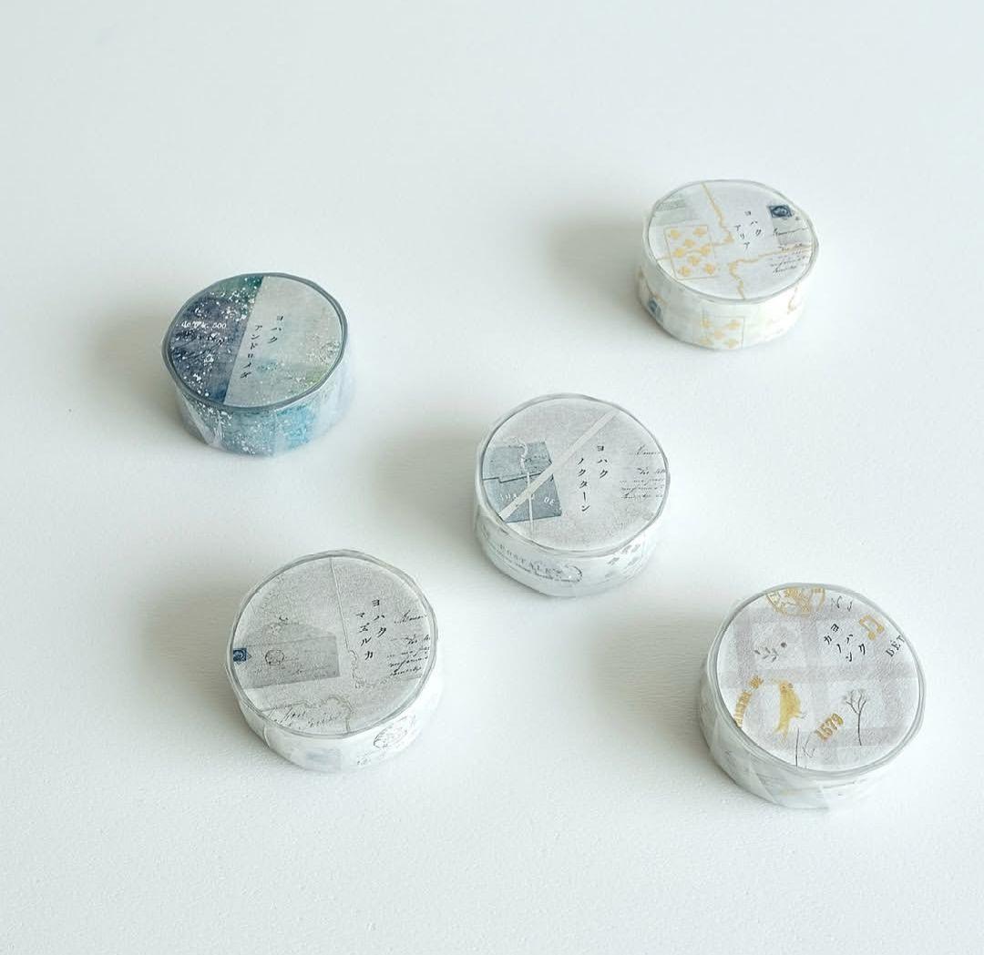 ヨハク　限定缶　箔押しマスキングテープセット