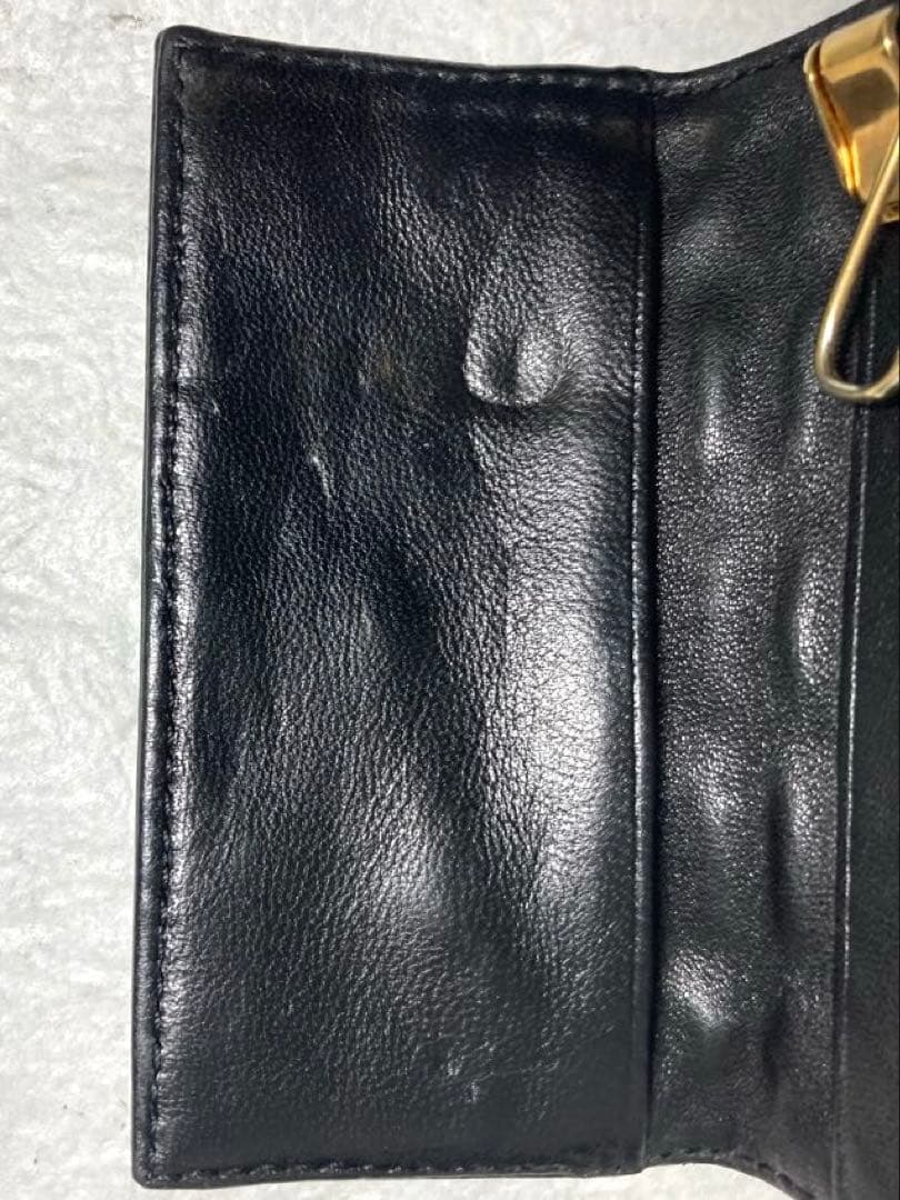 良品　CHANEL シャネル　レザー　チョコバー　6連キーケース　ブラック