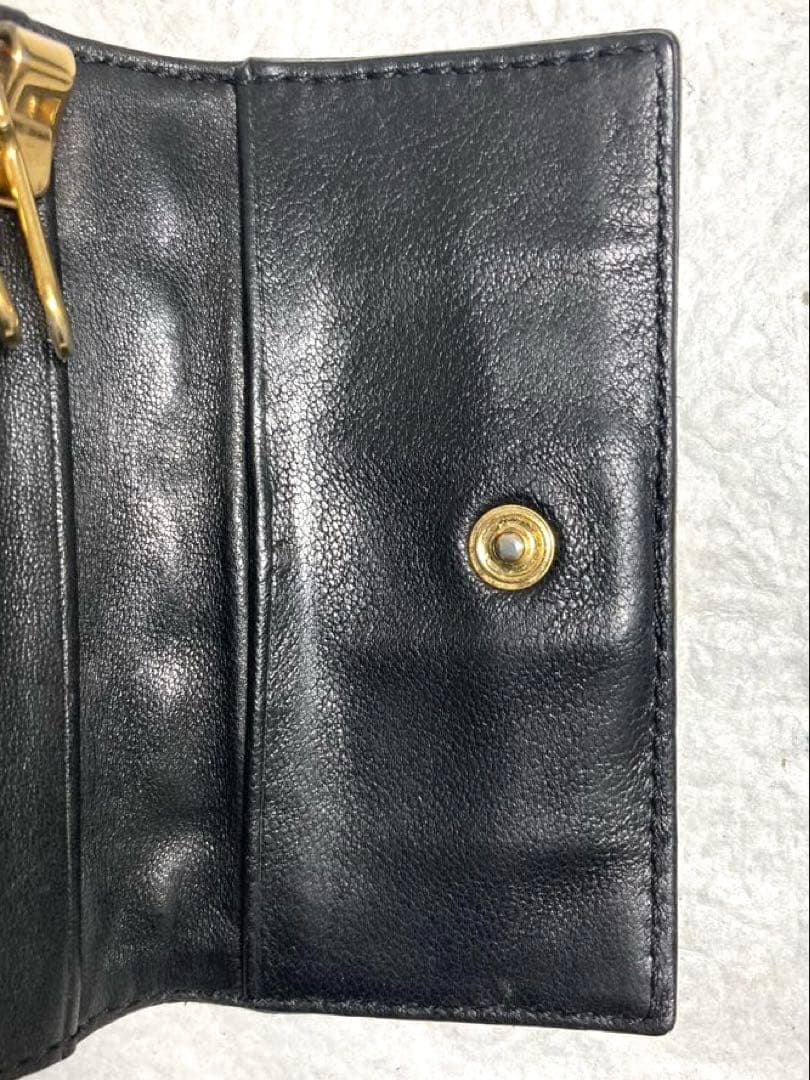 良品　CHANEL シャネル　レザー　チョコバー　6連キーケース　ブラック