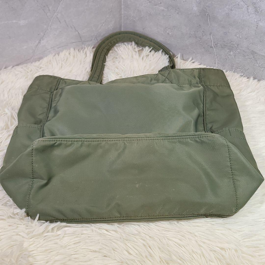 【PORTER】CREAM トートバッグ　カーキ　グリーン　ナイロン　ポーチ付き