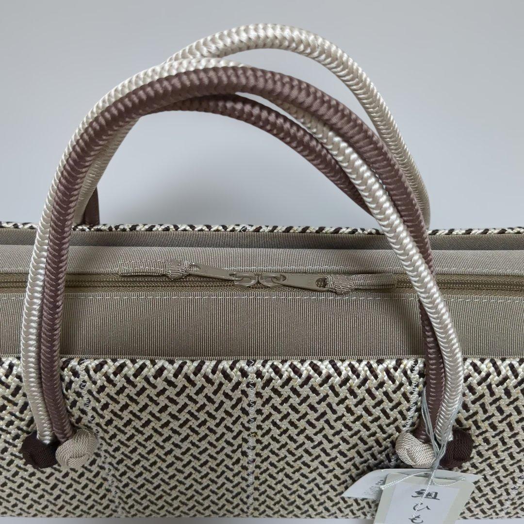 和装バック　利休バッグ　横長の型　小田巻付き　バッグ　組織り　衿秀　和想庵