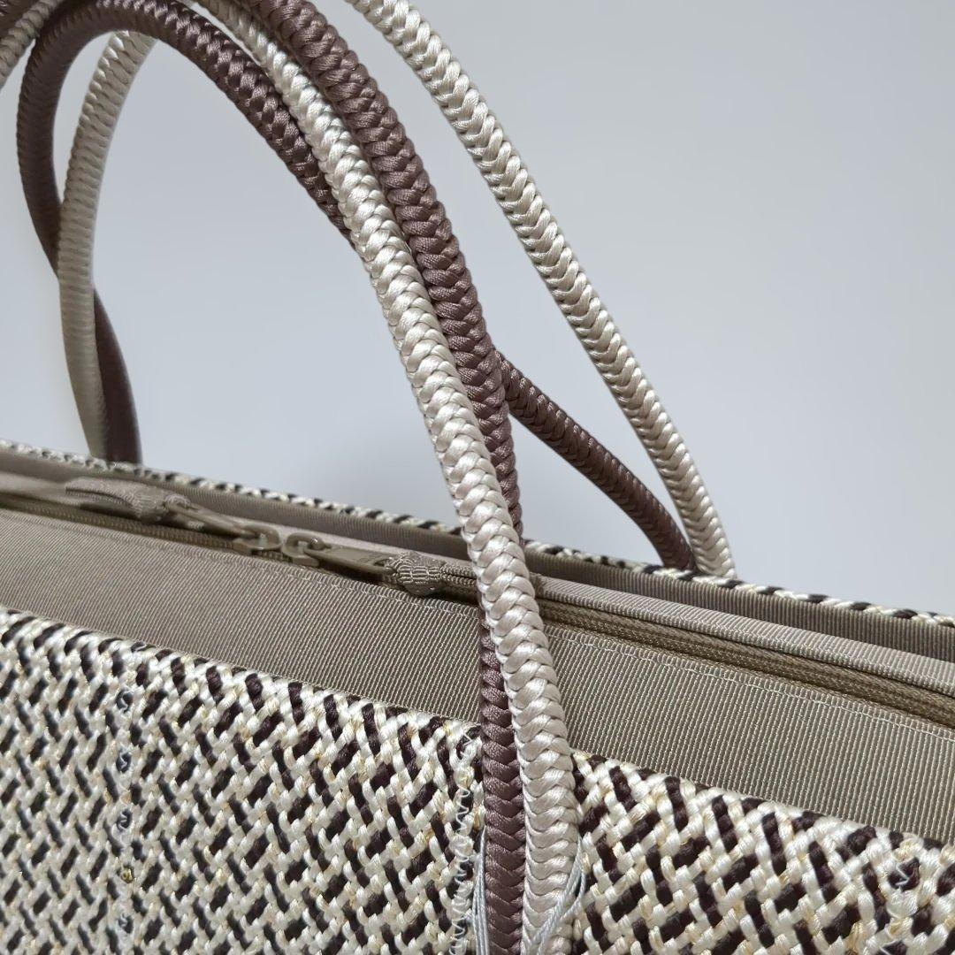 和装バック　利休バッグ　横長の型　小田巻付き　バッグ　組織り　衿秀　和想庵