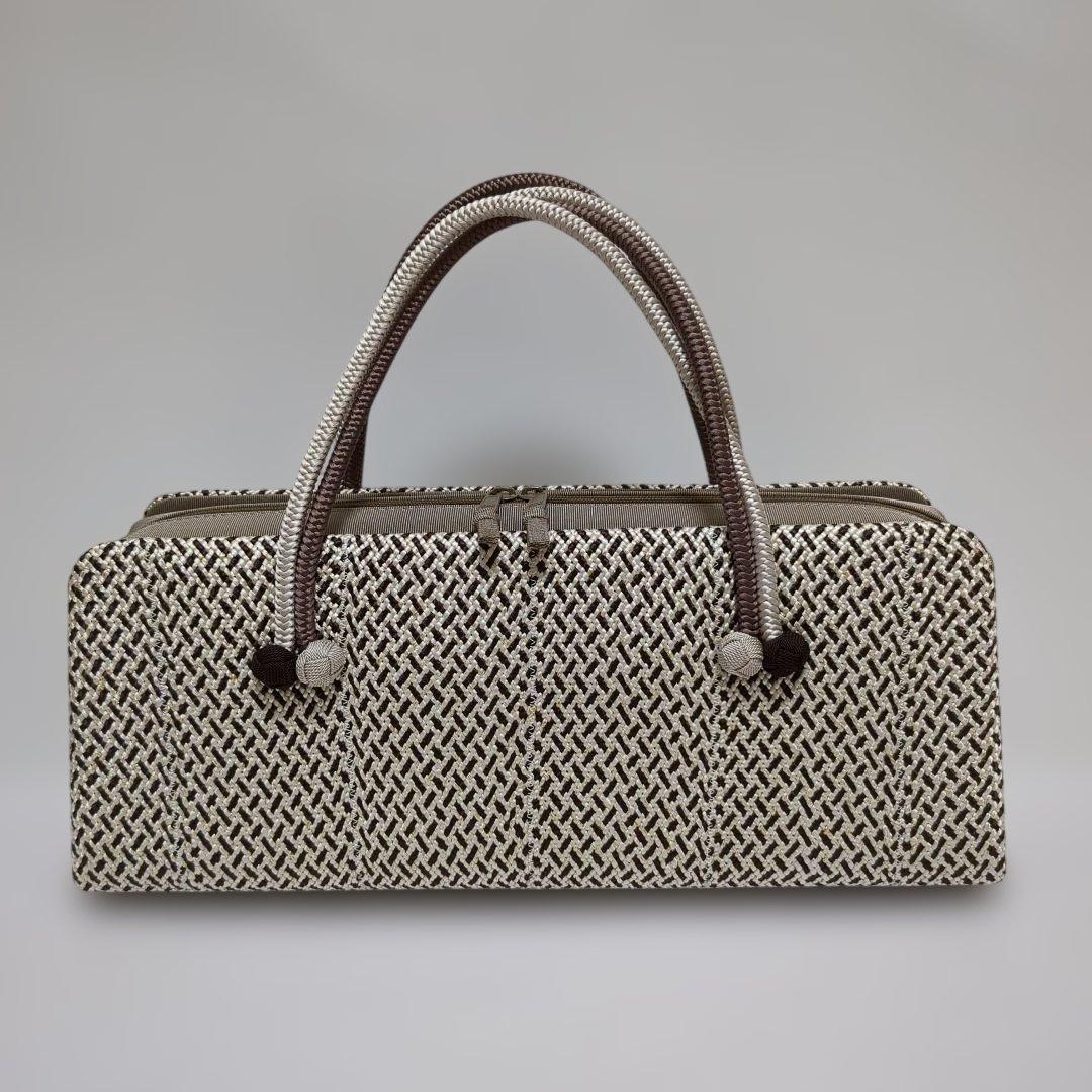 和装バック　利休バッグ　横長の型　小田巻付き　バッグ　組織り　衿秀　和想庵