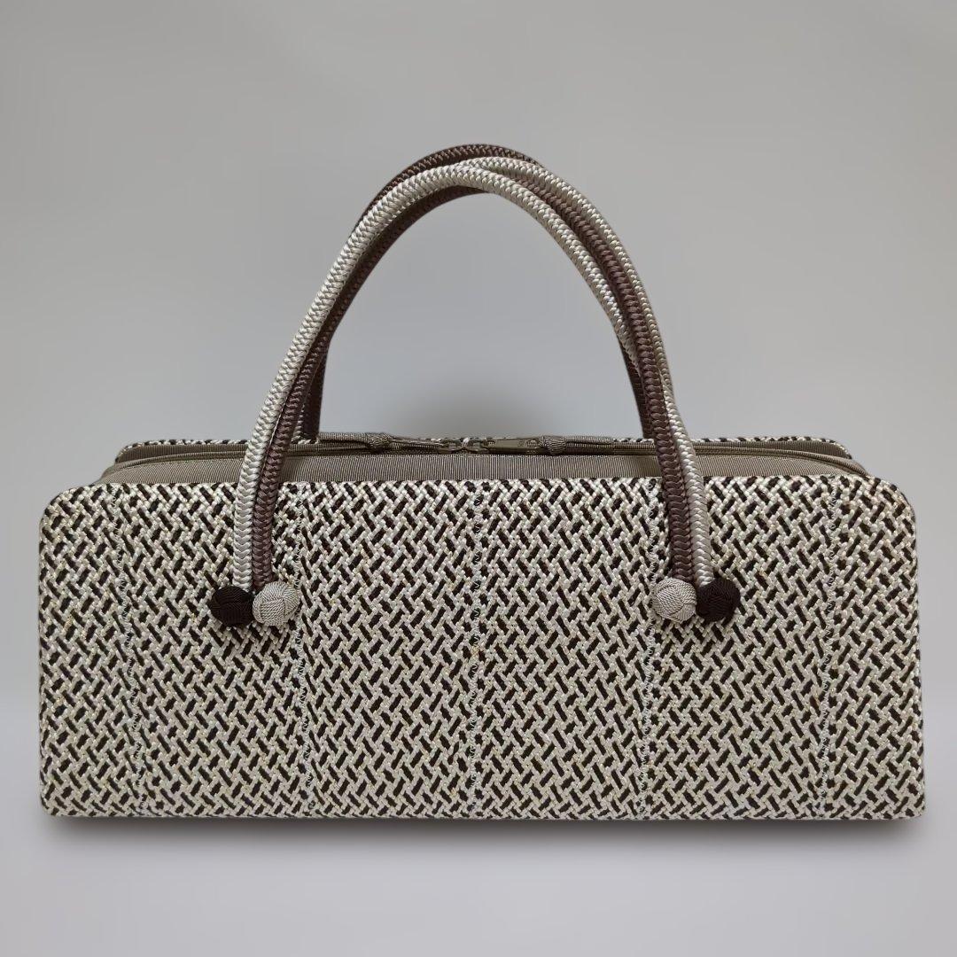 和装バック　利休バッグ　横長の型　小田巻付き　バッグ　組織り　衿秀　和想庵