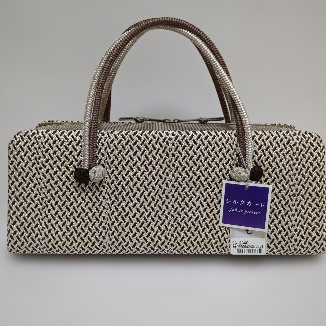 和装バック　利休バッグ　横長の型　小田巻付き　バッグ　組織り　衿秀　和想庵