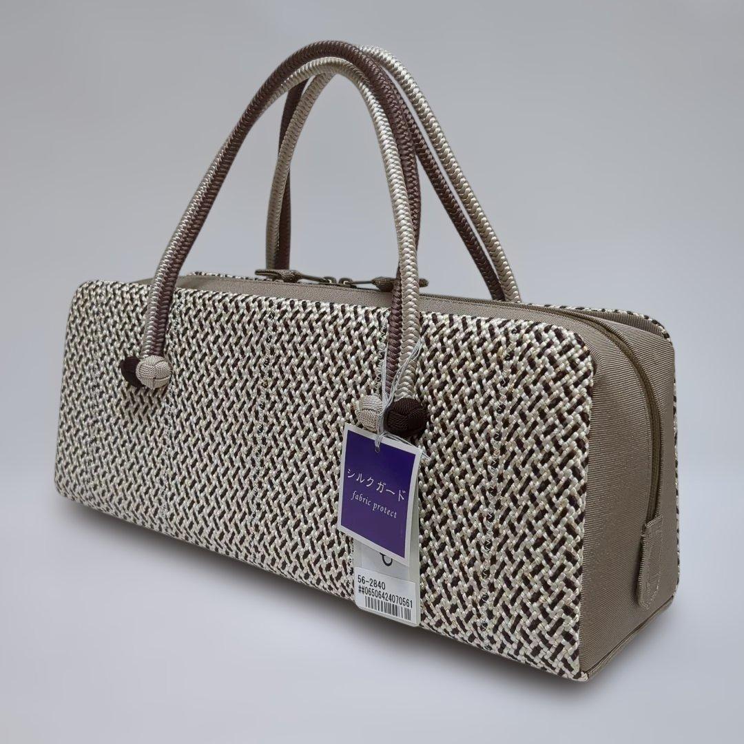 和装バック　利休バッグ　横長の型　小田巻付き　バッグ　組織り　衿秀　和想庵