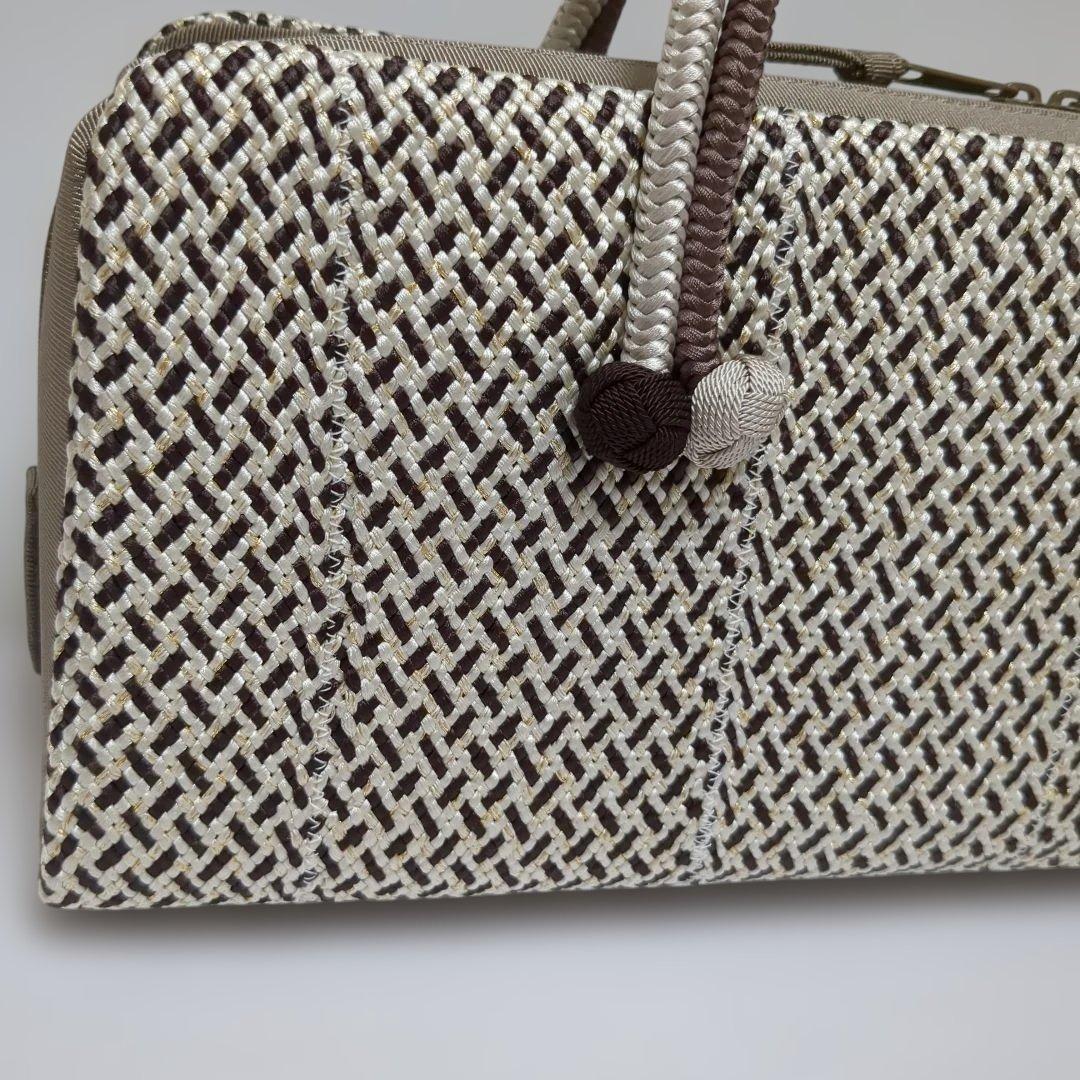 和装バック　利休バッグ　横長の型　小田巻付き　バッグ　組織り　衿秀　和想庵