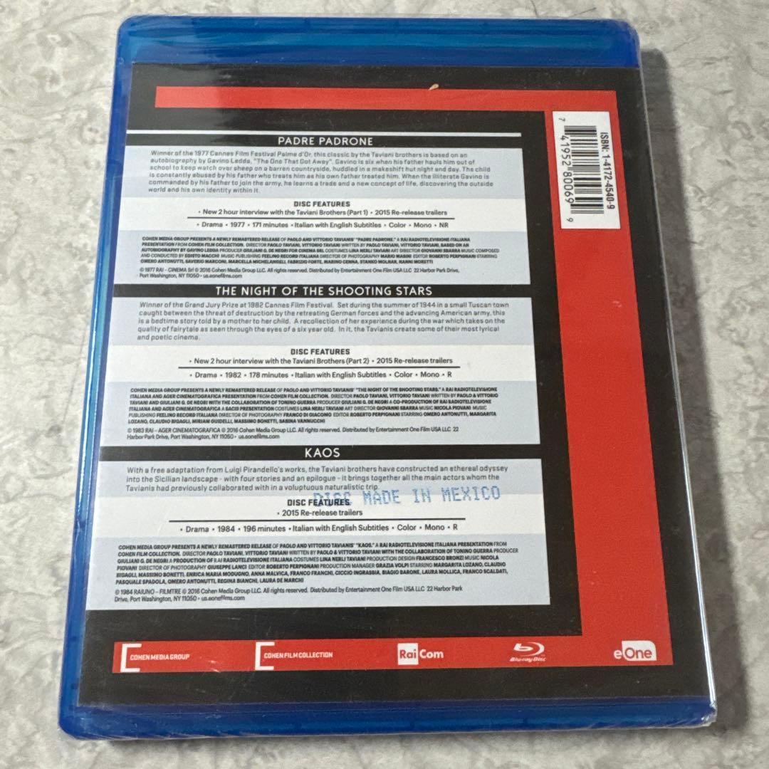 カオス・シチリア物語他　3枚組Blu-ray北米版