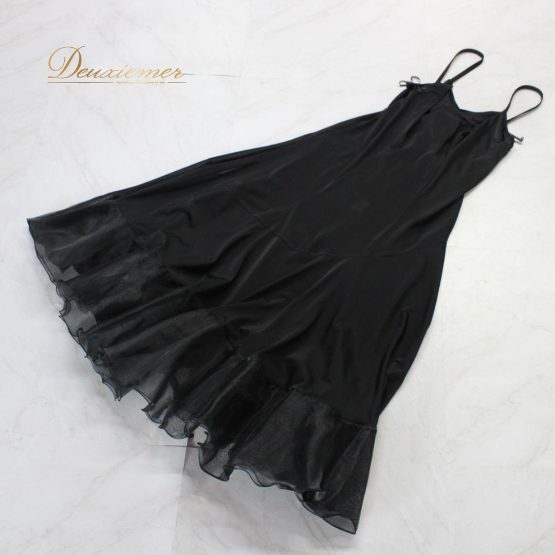 【美品 日本製社交ダンス衣装】ワンピース ドレス ペチコート パニエ 9号 黒