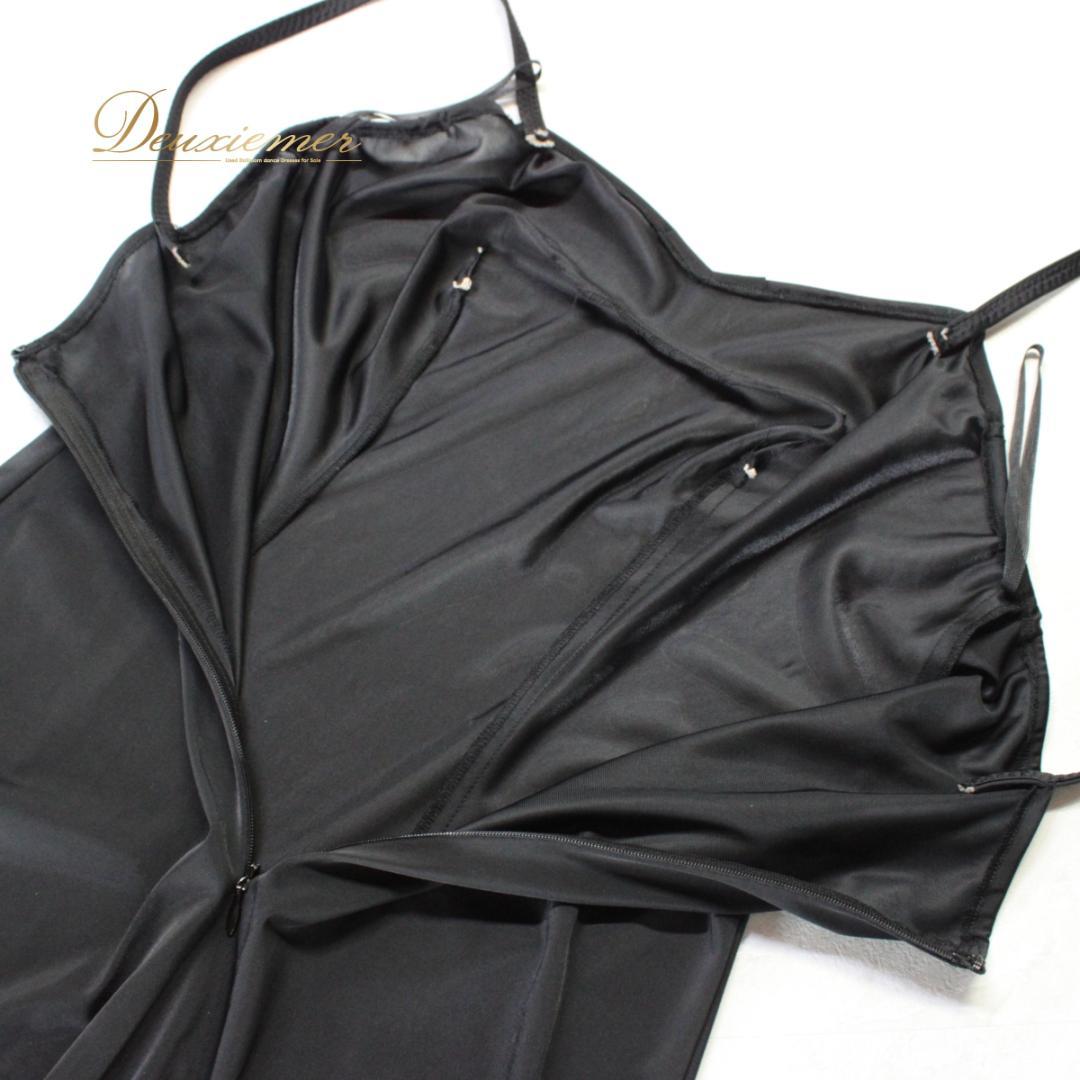 【美品 日本製社交ダンス衣装】ワンピース ドレス ペチコート パニエ 9号 黒