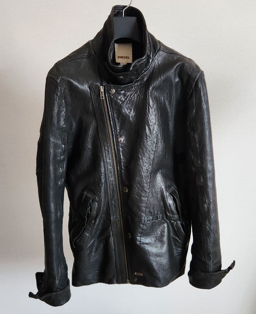 boss☆DIESELレザージャケット◆ライダースジャケット◆