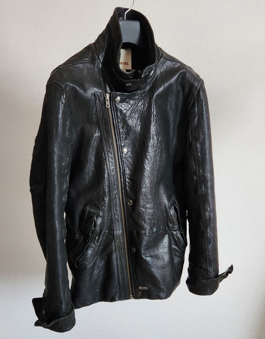boss☆DIESELレザージャケット◆ライダースジャケット◆
