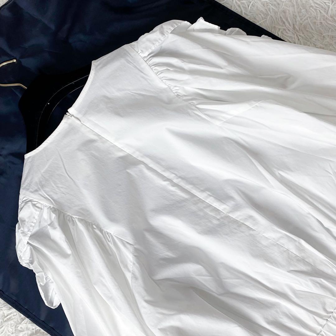 値下げ中5 yori ヨリ 22ss フリル スリーブ ブラウス 白 S 現行