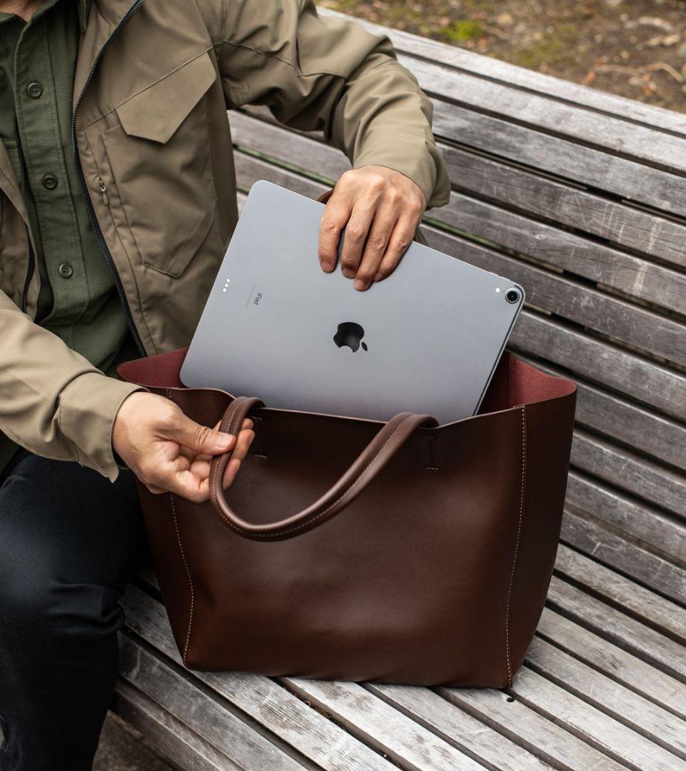 メンズ トートバッグ 本革 A4サイズ ダークブラウン 焦げ茶色