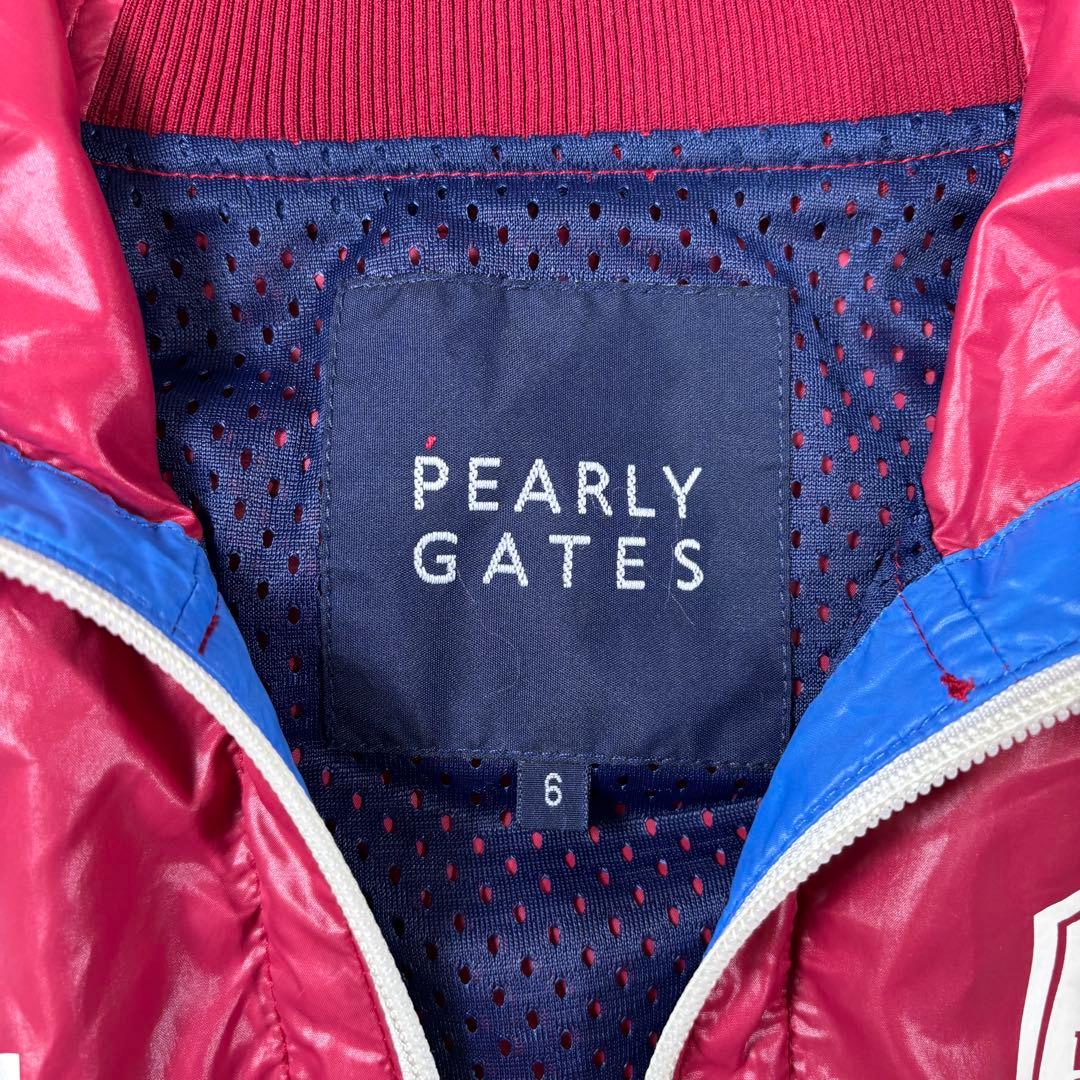 パーリーゲイツ ナイロンプルオーバー ロゴ ハーフジップ 赤 XL相当