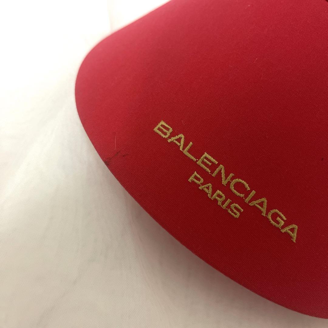 バレンシアガ BALENCIAGA サンバイザー 赤