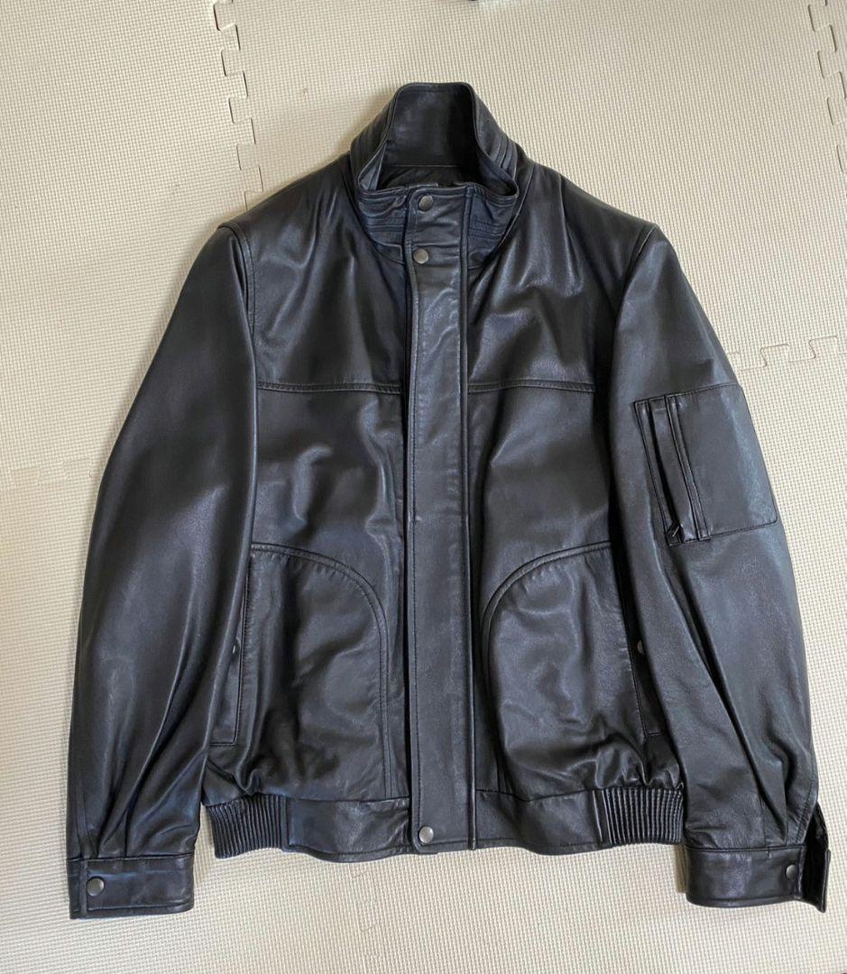 BALMAIN 羊革 ラムレザー ブルゾン ジャケット 黒 メンズLL