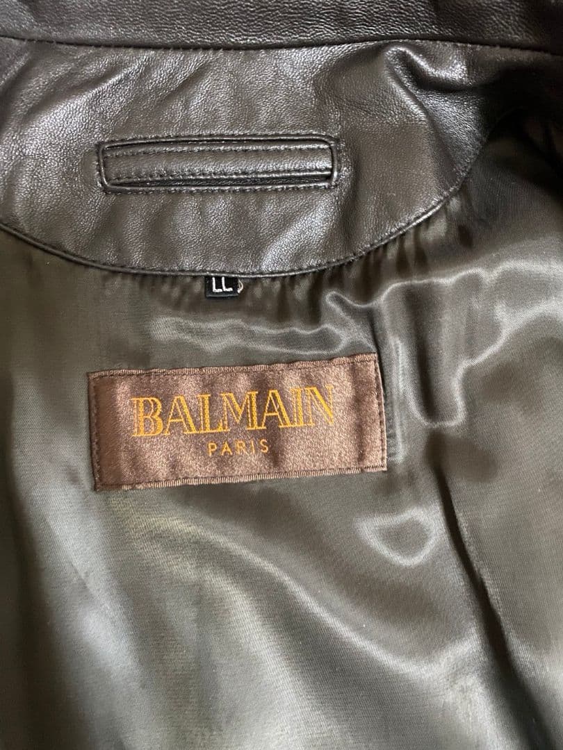 BALMAIN 羊革 ラムレザー ブルゾン ジャケット 黒 メンズLL