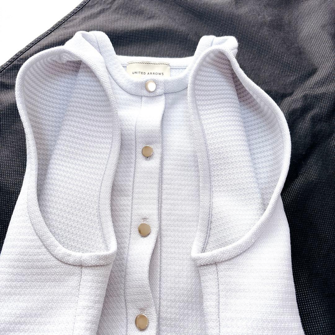 【美品】ユナイテッドアローズ バイカラーティアードベスト ニット ジレ