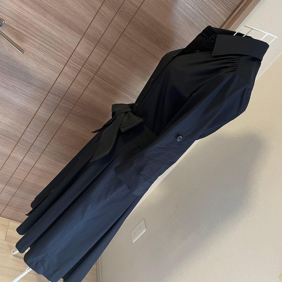 美品☆M PREMIER ☆シャツワンピース☆Mプル　☆ネイビー☆36
