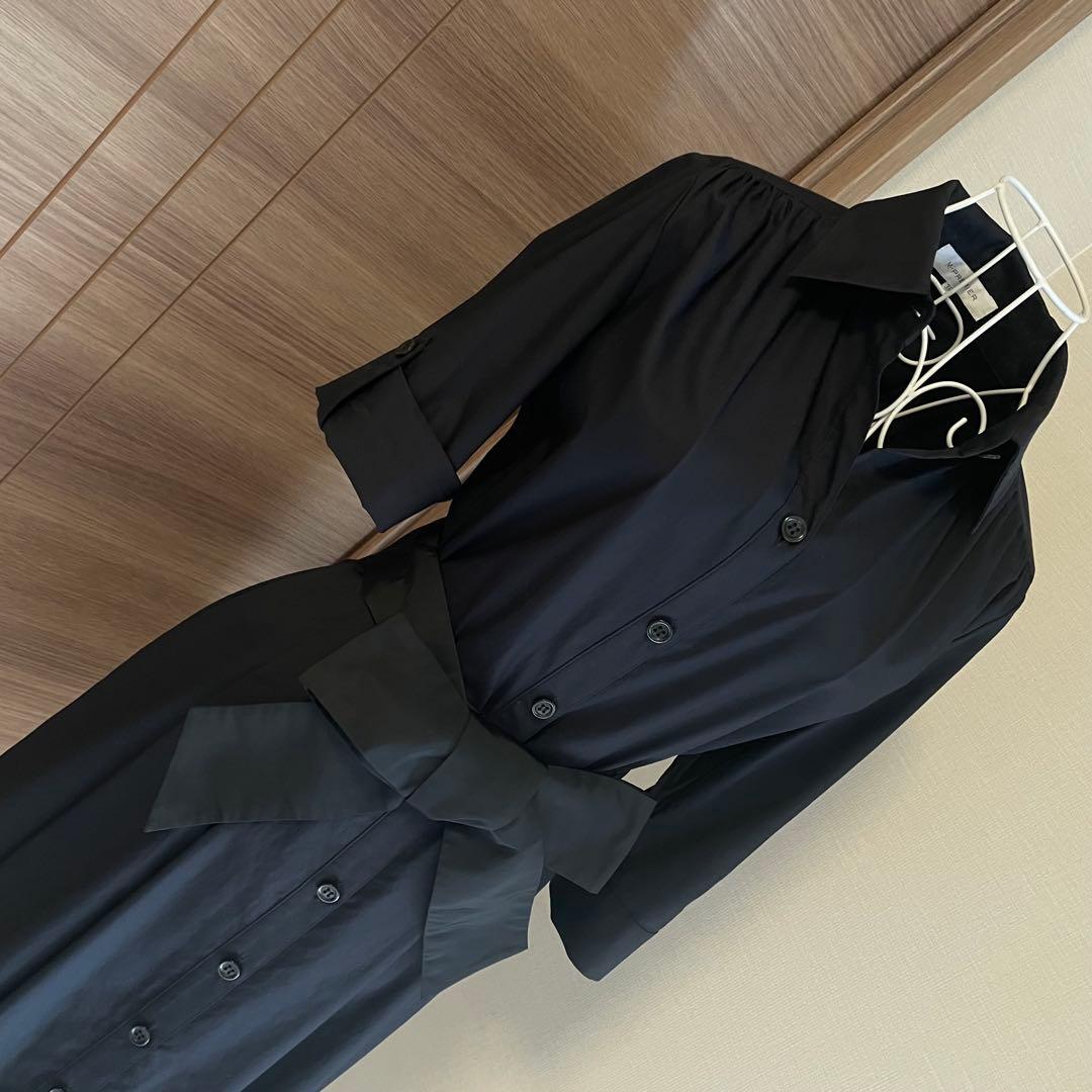 美品☆M PREMIER ☆シャツワンピース☆Mプル　☆ネイビー☆36