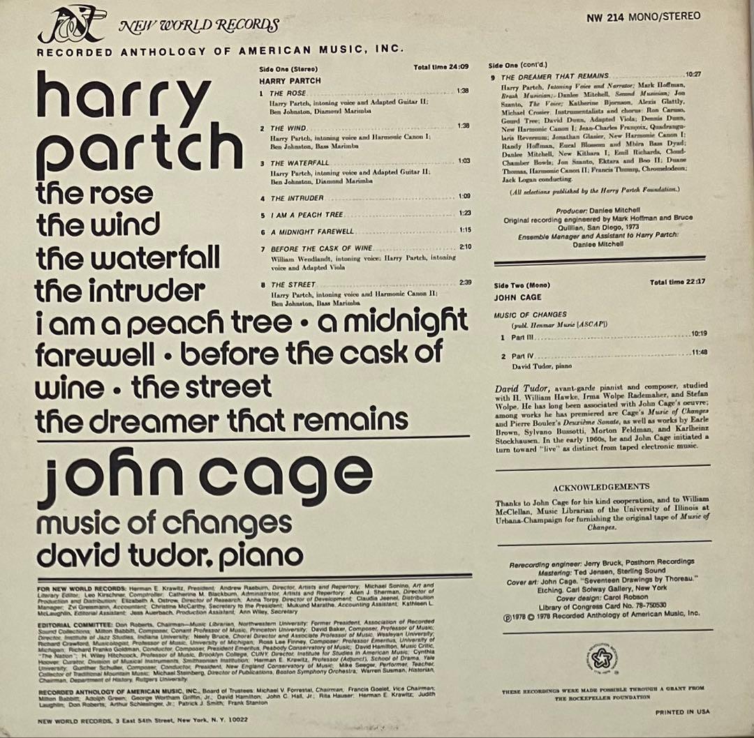 洋楽 Harry Partch / John Cage - The Music Of