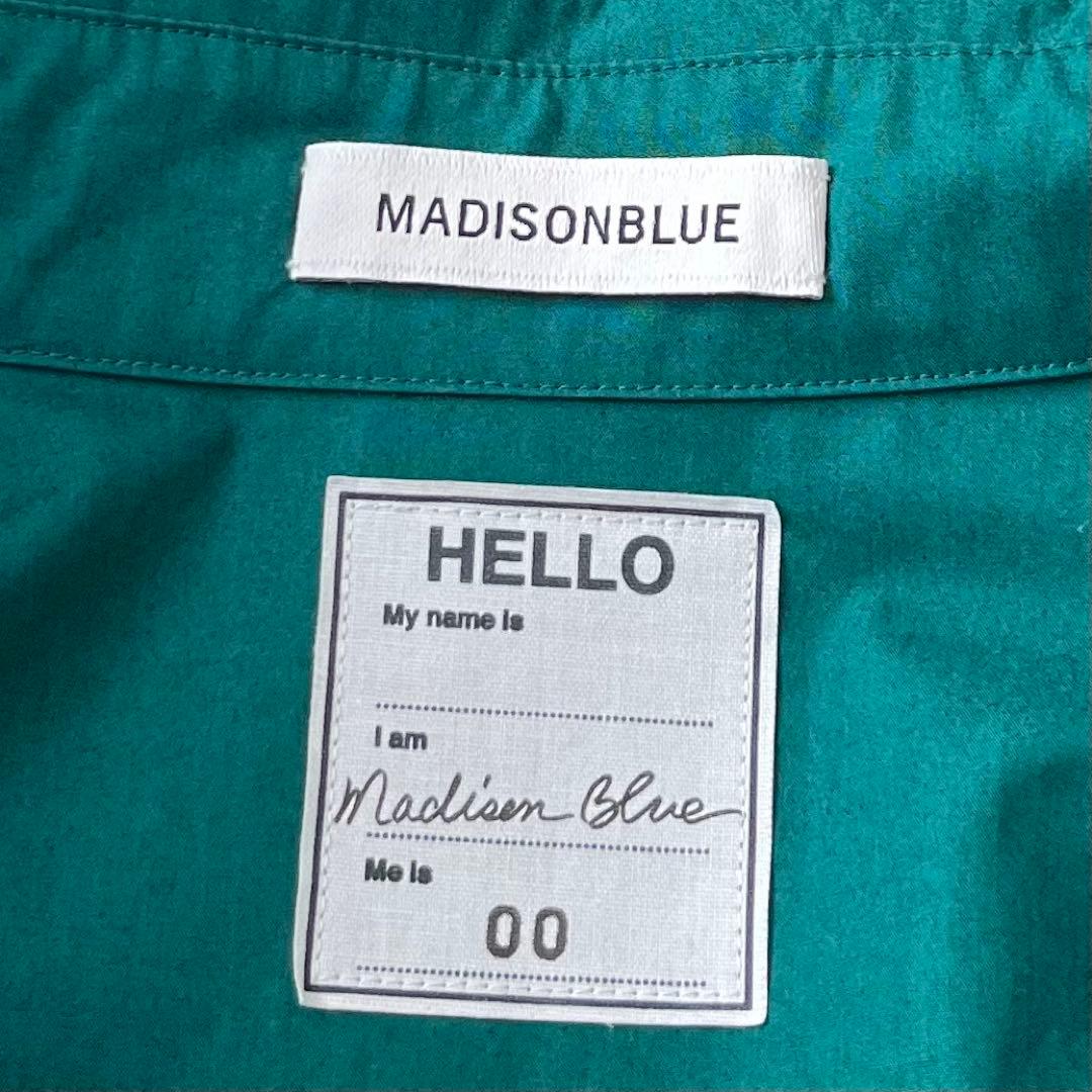 美品＊マディソンブルー バックタックシャツワンピース サイズ00 グリーン系 綿