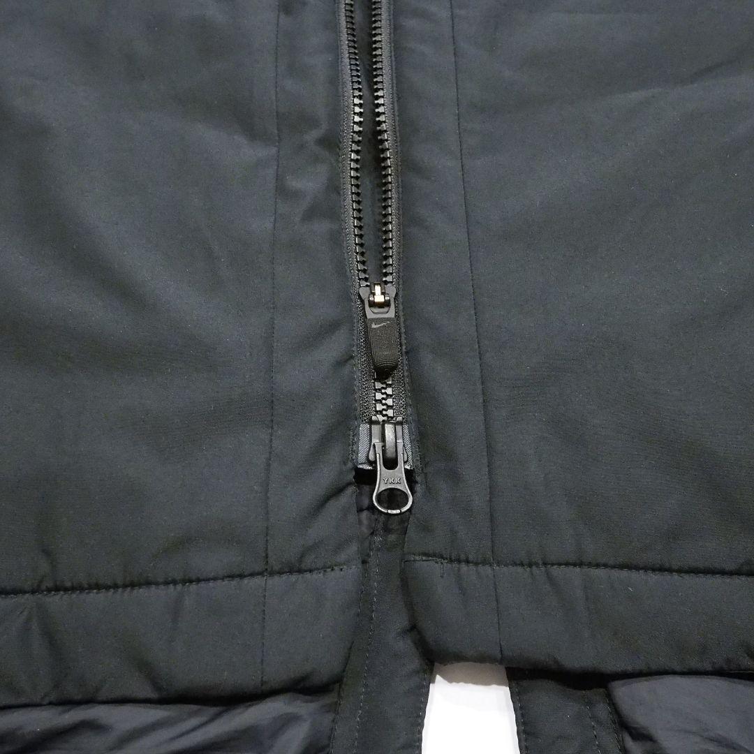 【良品】NIKE ベンチコート フード付き ワンポイントロゴ ブラック Мサイズ