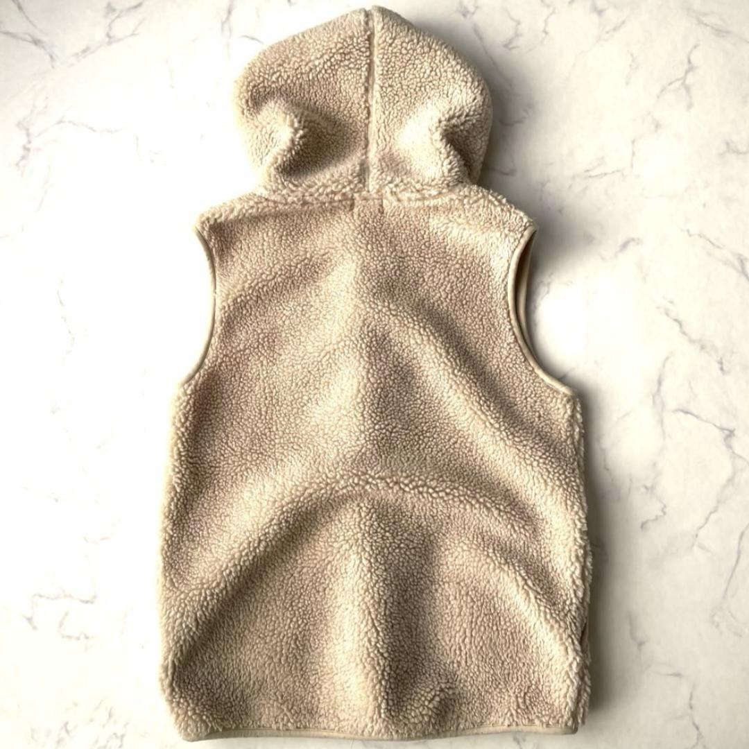 ジムフレックス ボア ベスト フード くるみボタン オフホワイト Mサイズ