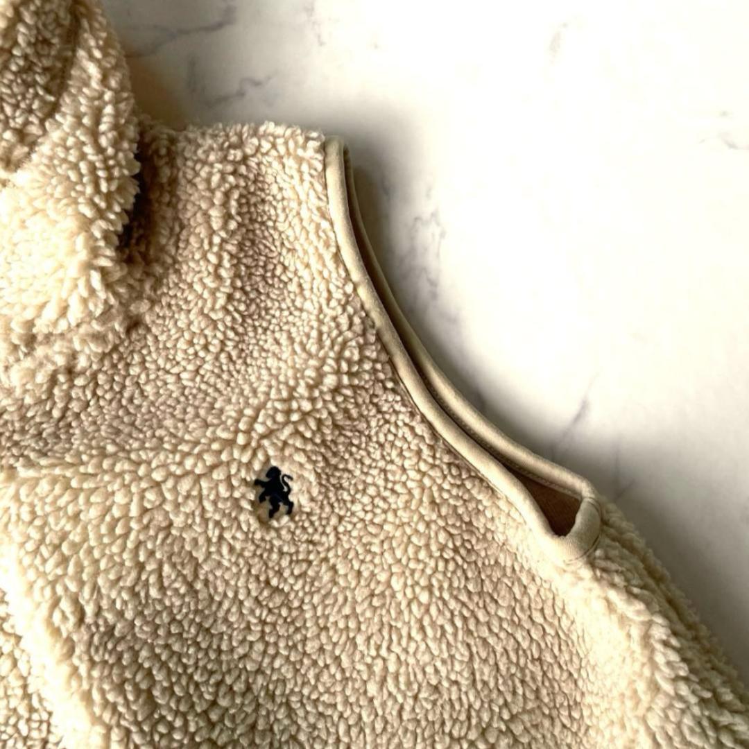 ジムフレックス ボア ベスト フード くるみボタン オフホワイト Mサイズ