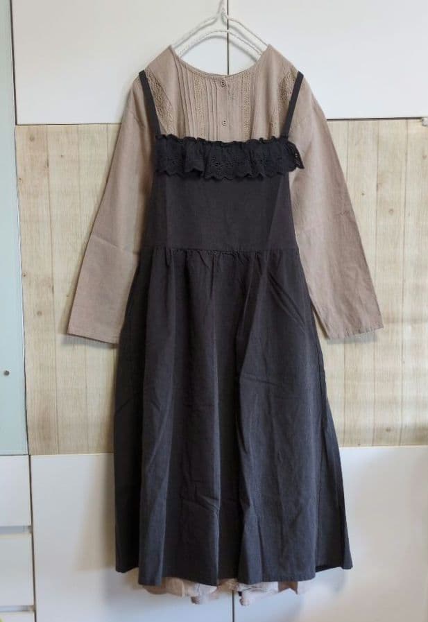 専用 Samansa Mos2 's スカラップ刺繍レースエプロン