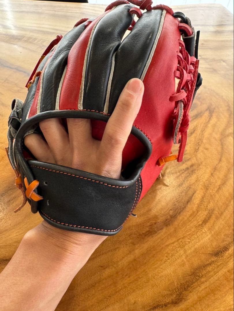 赤黒レザー　トレーニンググローブ