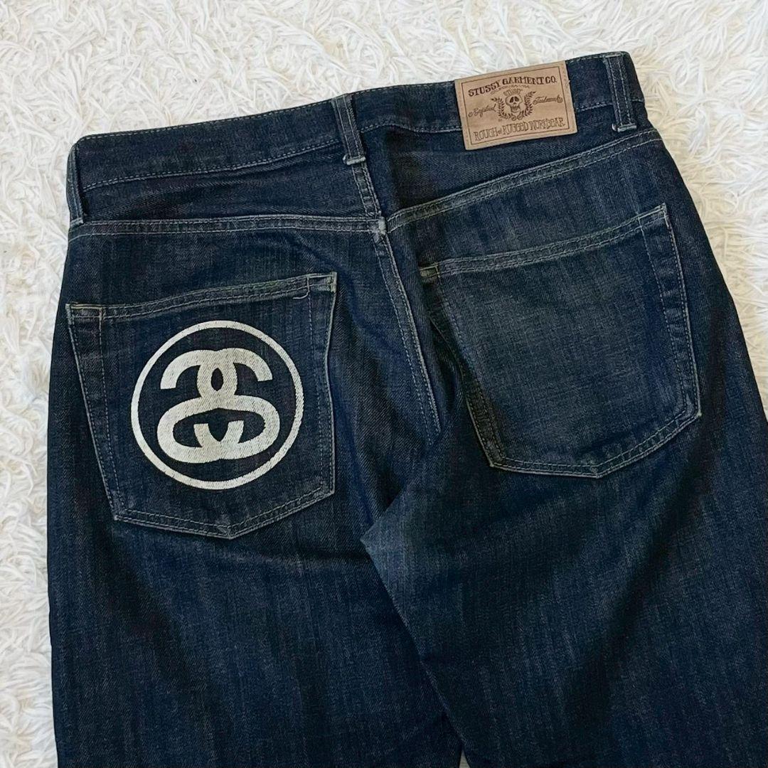 stussy ステューシー 　00s デニム　シャネルロゴ　濃紺　SSリンク