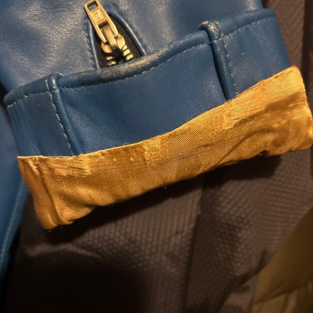 ルイスレザー ヒステリックグラマー　AVIakitブルー　レザーダブルライダース